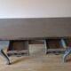 Console en teck vintage grise