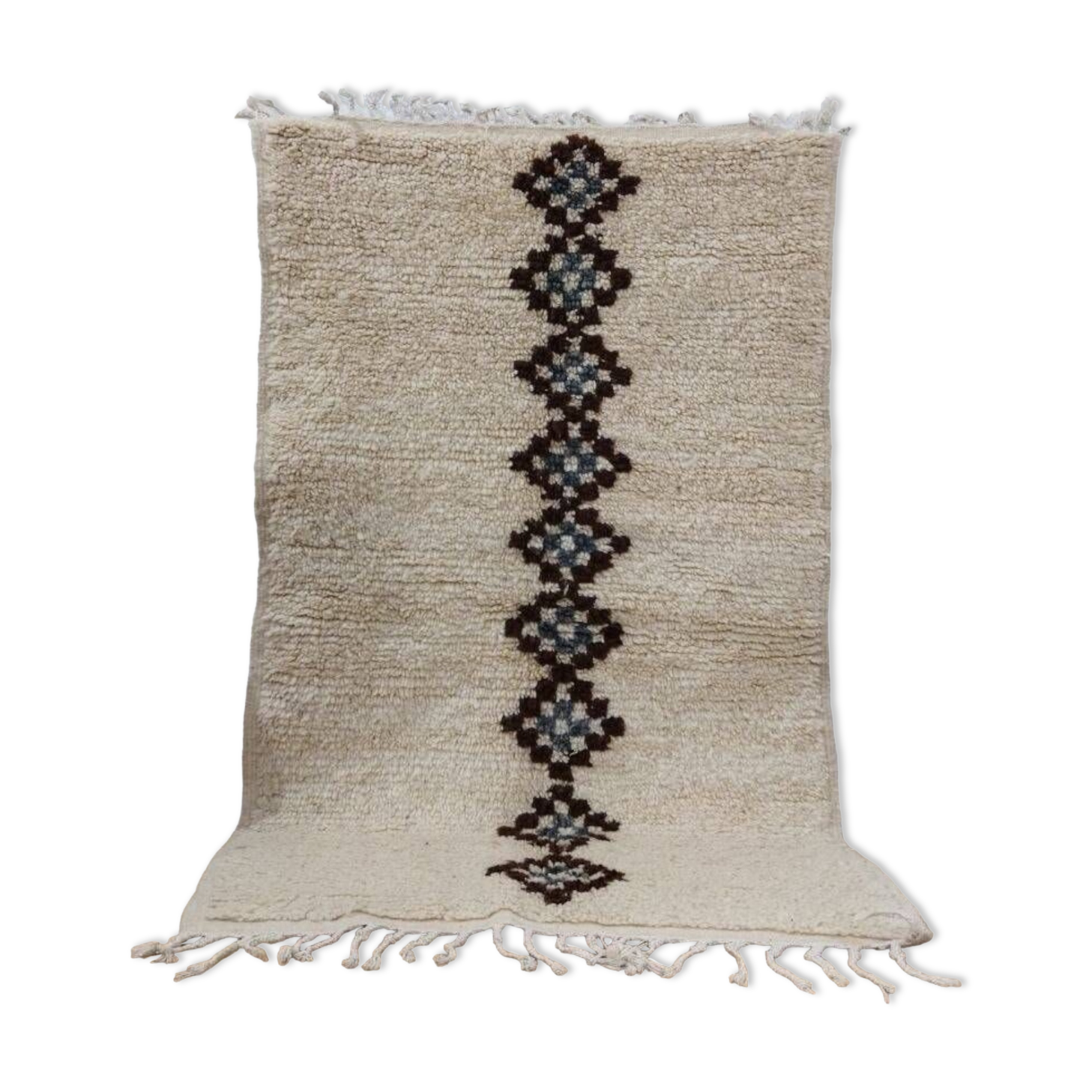 Handmade wool Berber rug 138 x 82 cm