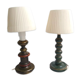 Paire de lampes de table classiques vintage portugaises années 1970-80