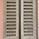 Set of 2 large old louvered shutters