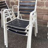 Set of 8 vintage terrace garden chairs 1970