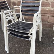 Set of 8 vintage terrace garden chairs 1970