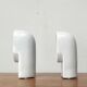 Pafo wall sconces from the Italian space age mid-century in ceramic by Ernesto Gismondi for Artemide, 1970s, set of 2.