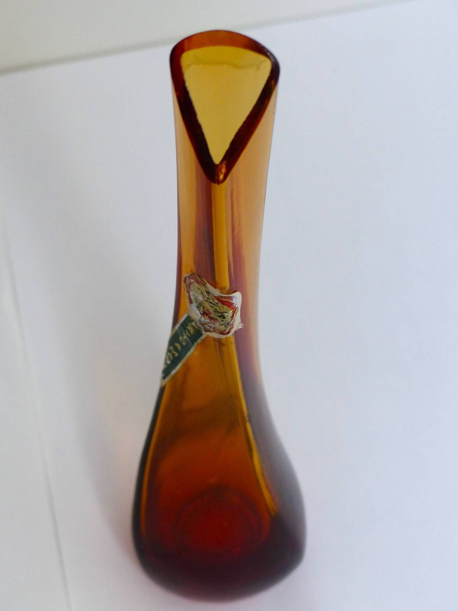 Vintage, brown, handmade soliflore vase S.T.E.L.V.I.A., Italy