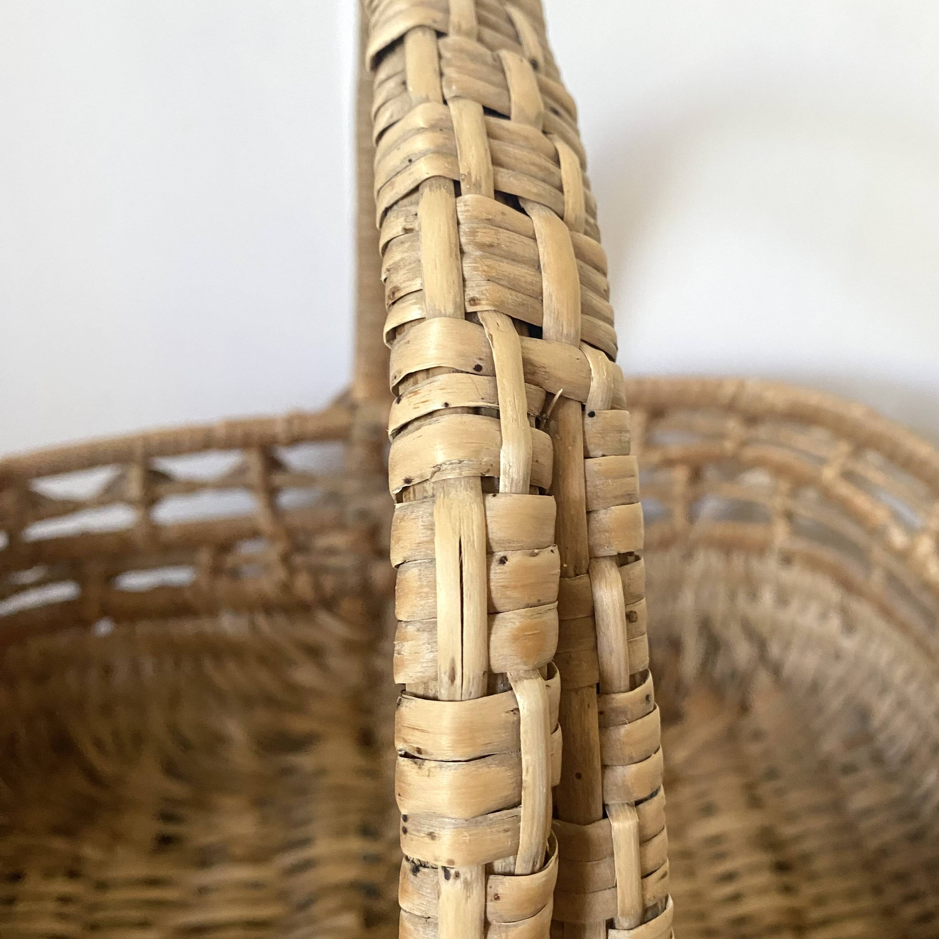 Vintage wicker woven basket