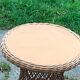 Small Vintage Wood and Rattan Roundtable 1960