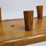 Coat rack with five hooks in natural wood, design, 60s, 50 cm