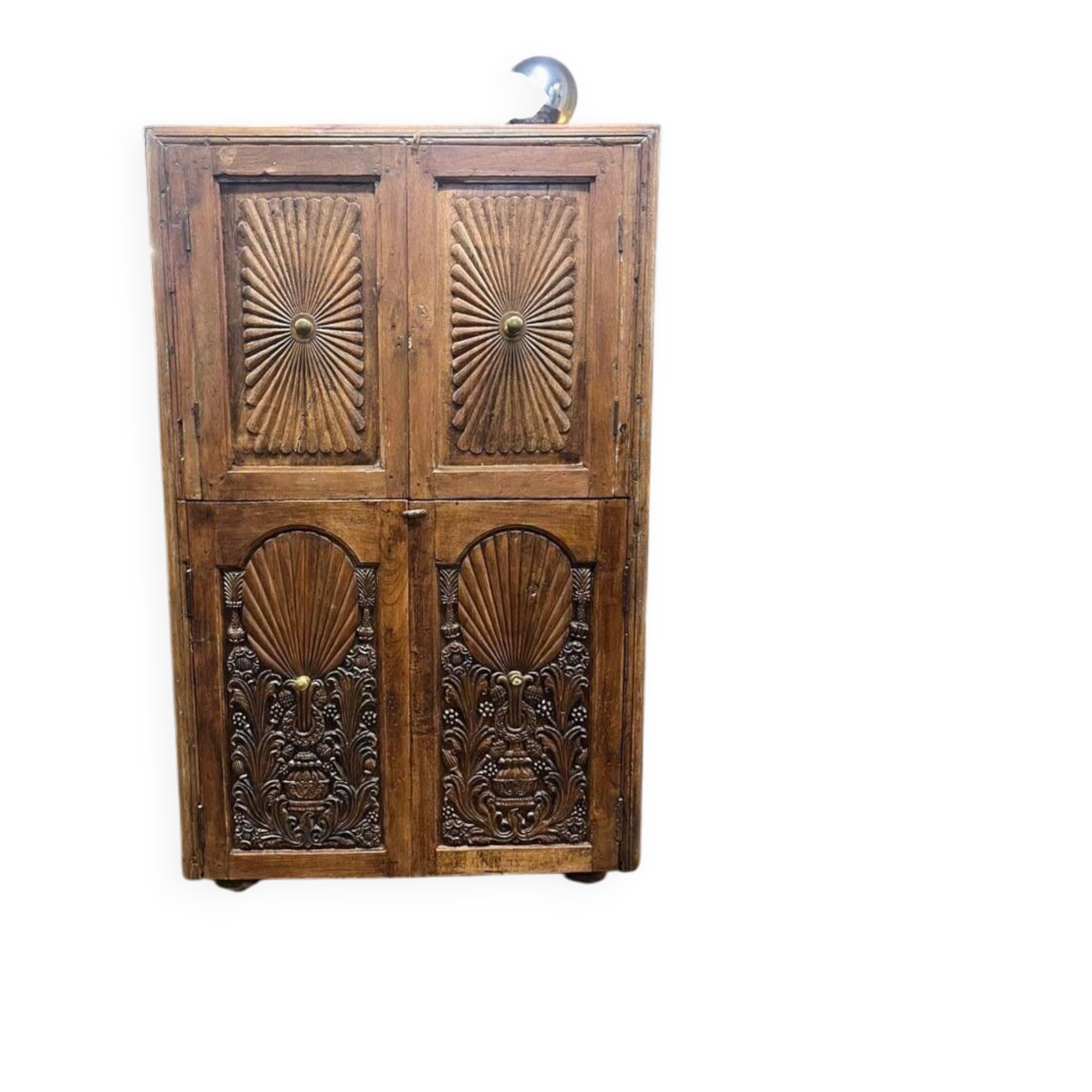 vintage shallow wooden wall cabinet
