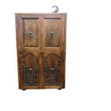 vintage shallow wooden wall cabinet