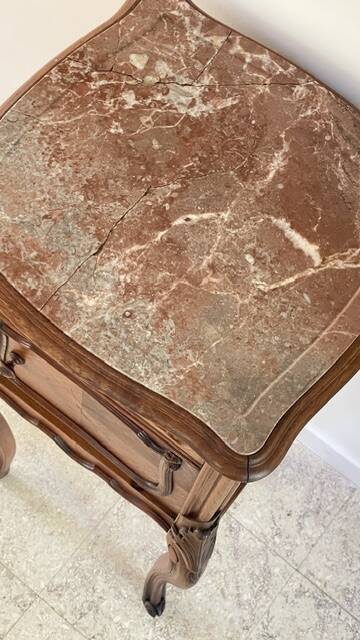 TABLE de Chevet Style Louis XV MARBRE