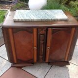 Two-door oak bedside table / 50s/60s