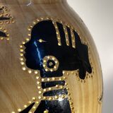 Ceramic tea light lamp, grandjean jourdan for vallauris