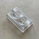 Decorative glass sculpture vases,  1980s clear glass modern bookcase accent