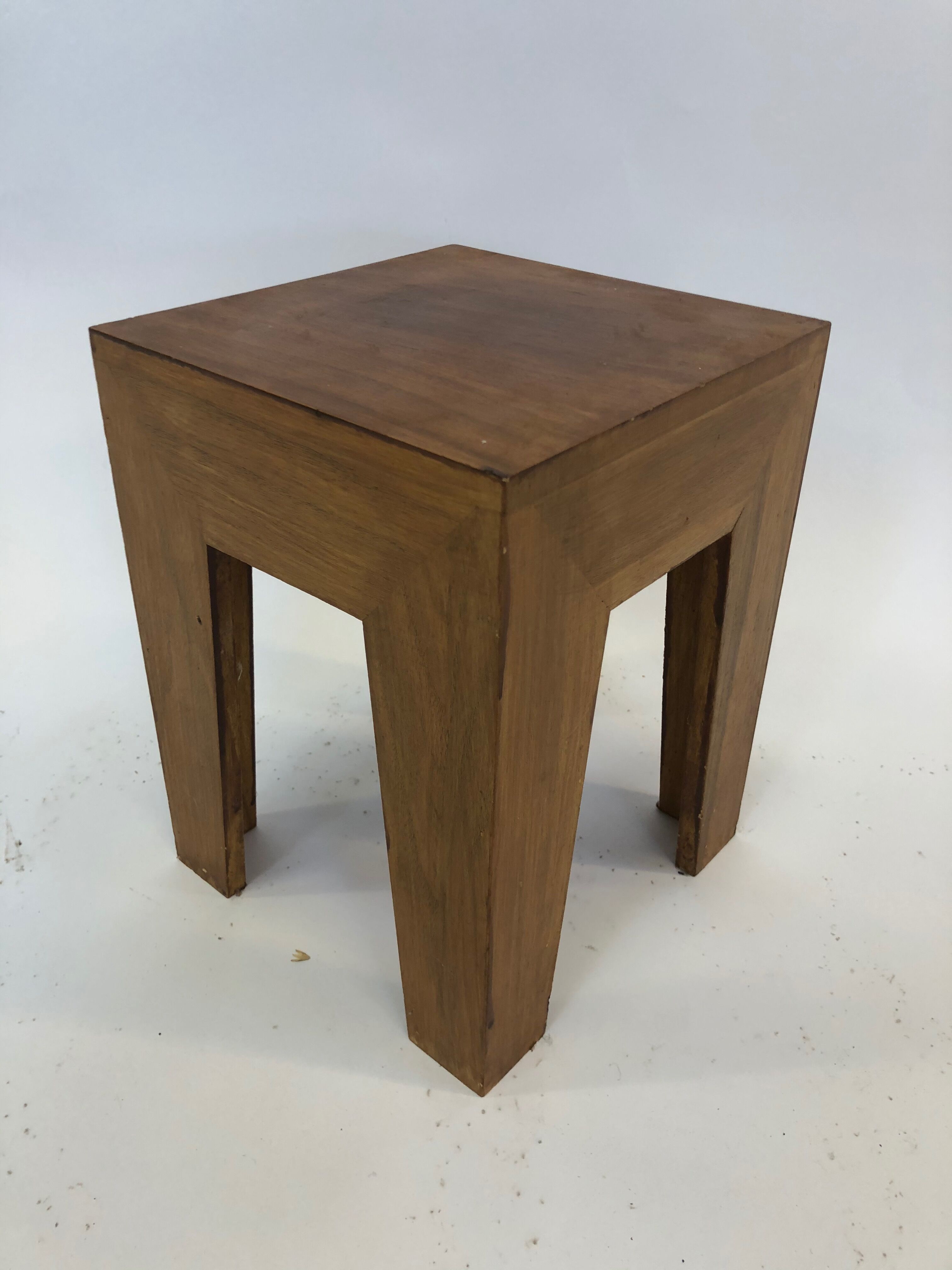 Vintage 1970s side table in minimalist wood