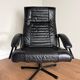 Danish swivel armchair in black leather – 1970s/80s - Skipper Furniture