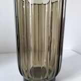 Vintage design smoked glass vase