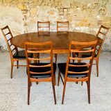 Extendable dining table with butterfly extensions in rosewood circa 60's