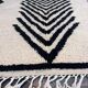 Handmade black and white Beni Ouraine rug, size 150 x 250 cm