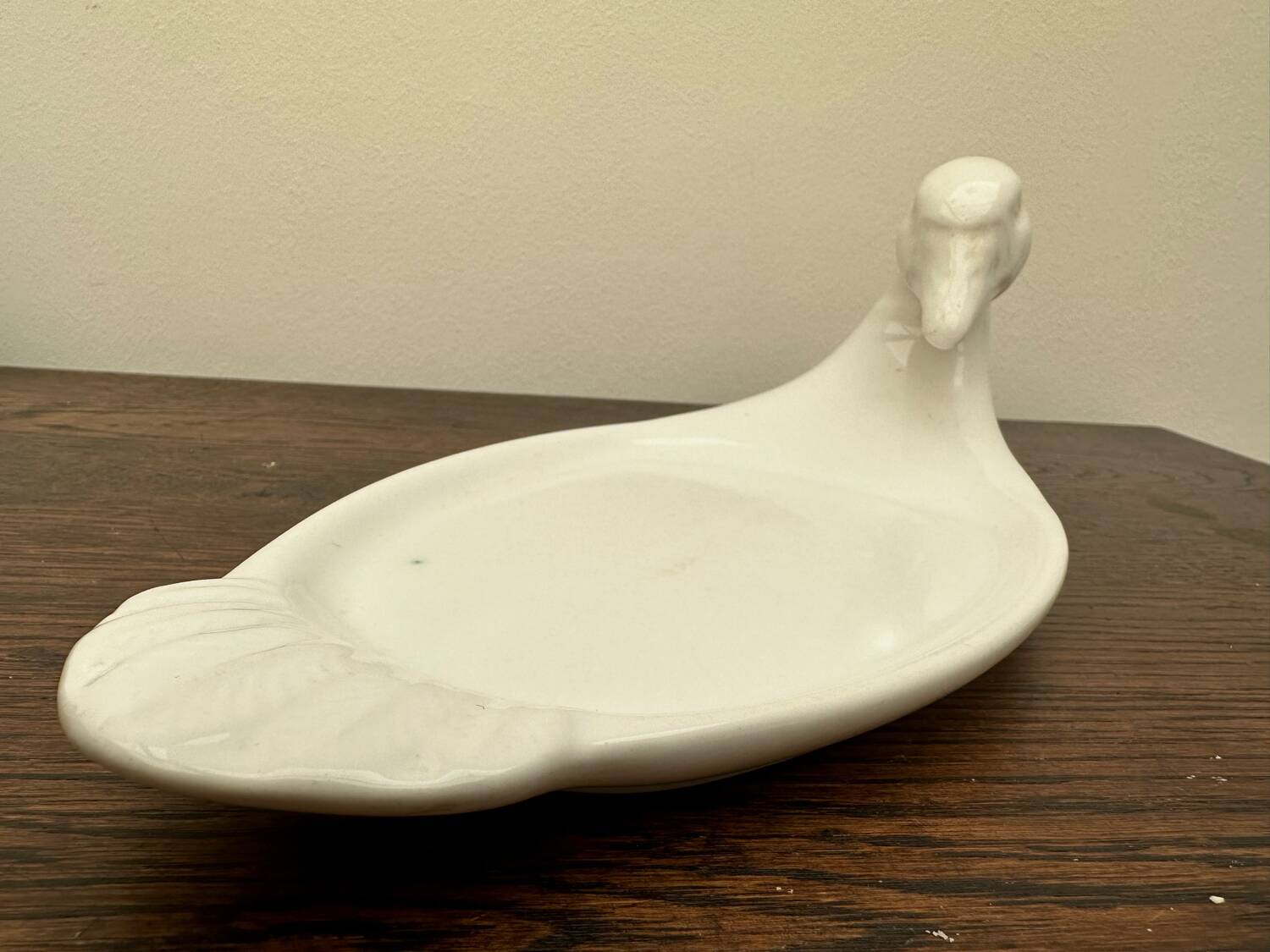 Vintage white porcelain foie gras dish