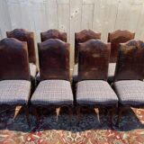 Set of 8 Louis XV style walnut chairs