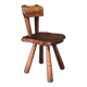 Rustic Alpine Hand-Carved Oak Chair, France, 1920s