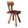 Rustic Alpine Hand-Carved Oak Chair, France, 1920s