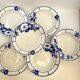 6 hollow plates vintage white flower blue Ceranord
