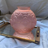 Artdéco ball vase in pink glass