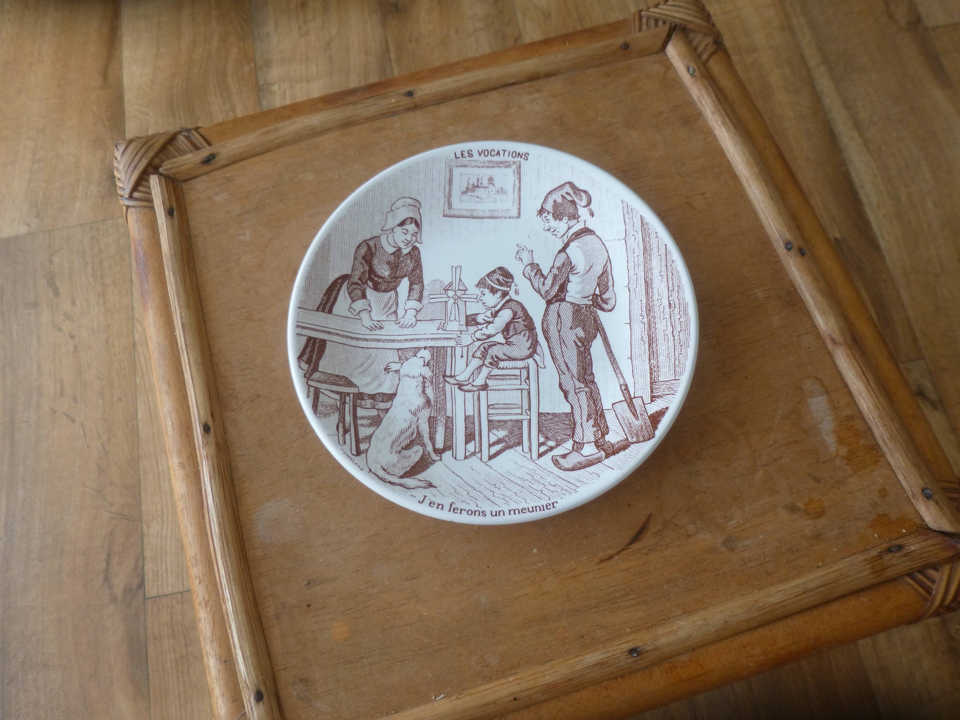 Sarreguemines talking plate "Vocations"