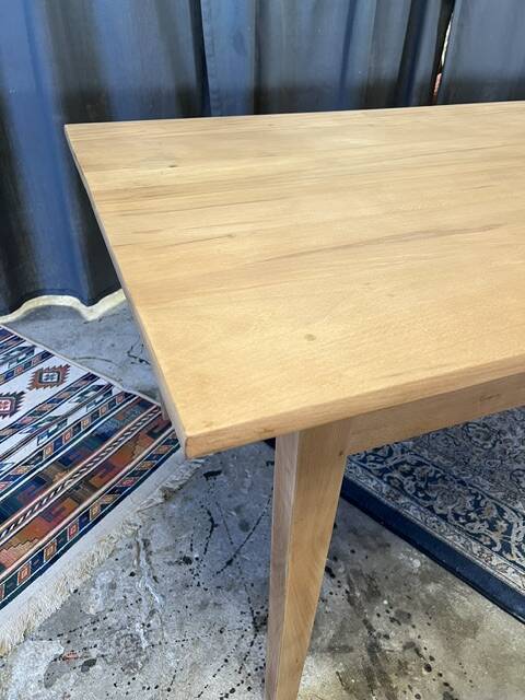 Large vintage table in restored solid elm.
