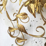Applique fleurie en métal doré
