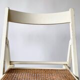 Pair folding chairs caning