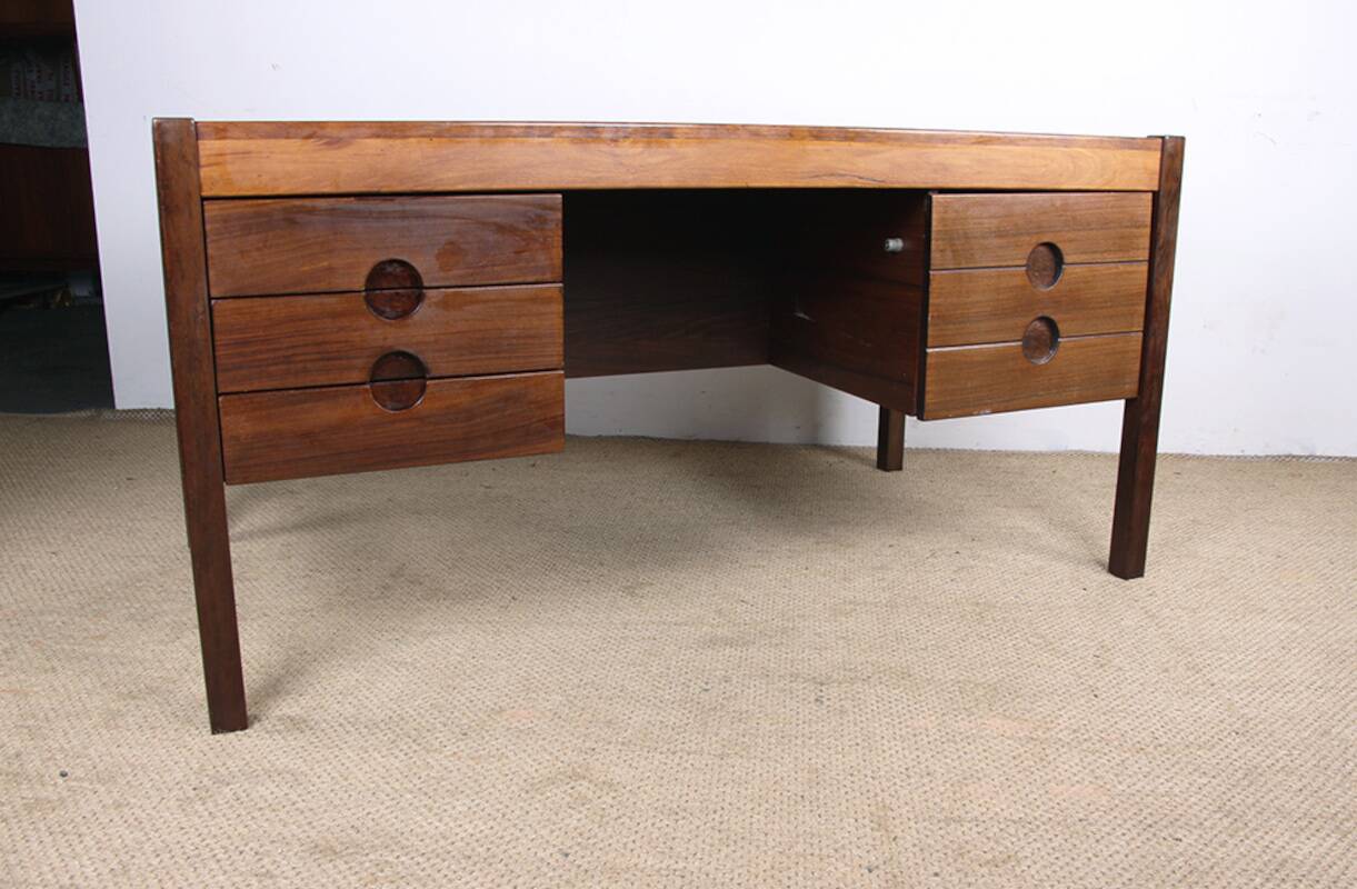 Large Danish Rosewood Executive Desk by Christian Linneberg 1960