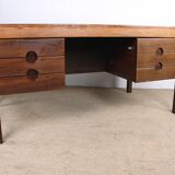 Large Danish Rosewood Executive Desk by Christian Linneberg 1960