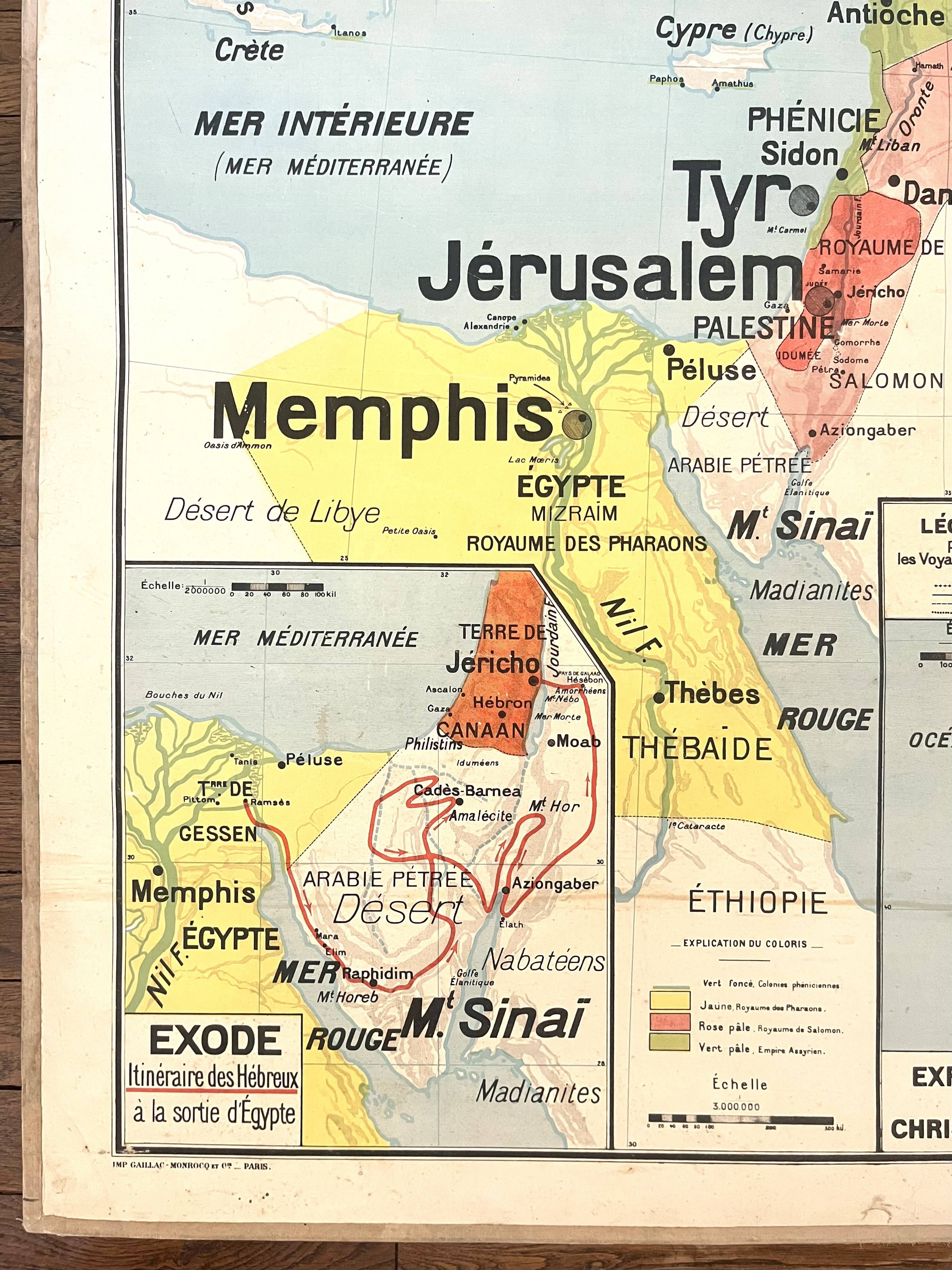 Ancienne carte scolaire Vidal-Lablache 23, 1940, T52 - Orient Palestine