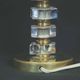 Pair of brass & lucite bedside lamps, France, Mid-Century