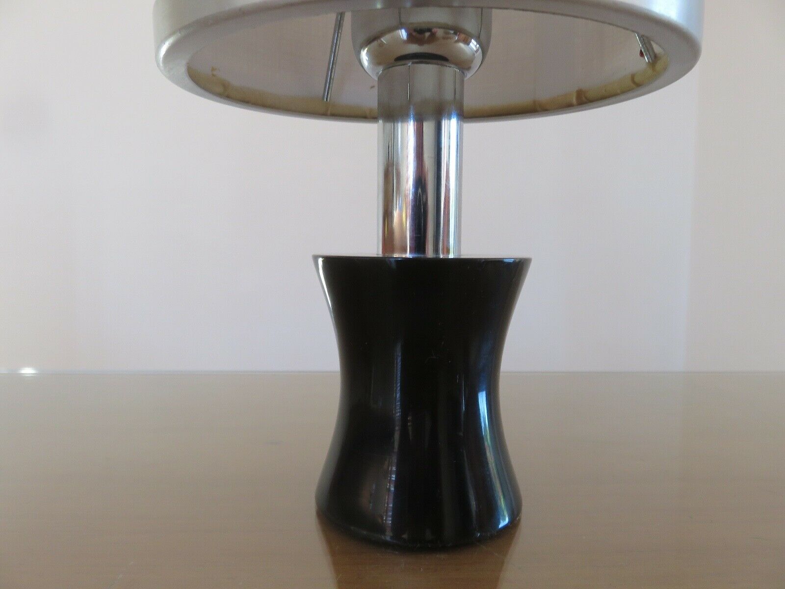 Lamp in black resin and chrome metal 70s