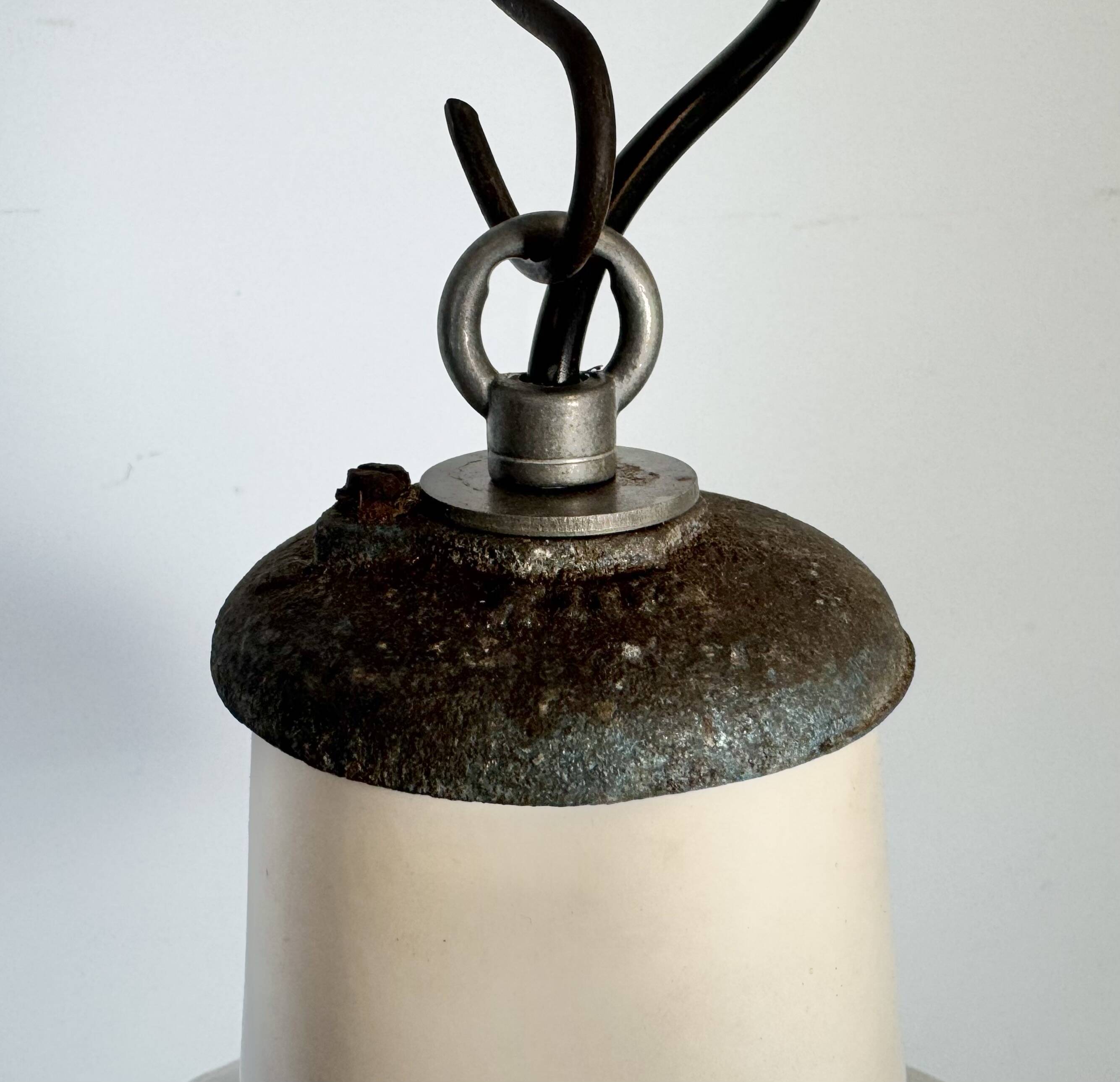 Industrial British White Enamel Factory Pendant Lamp from Benjamin, 1960s