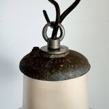 Industrial British White Enamel Factory Pendant Lamp from Benjamin, 1960s