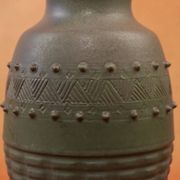 Vase Art déco Charles Greber en grès émaillé brun vert - 1920 - 25 cm