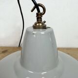 Industrial Grey Enamel Factory Pendant Lamp from Thorlux, 1960s
