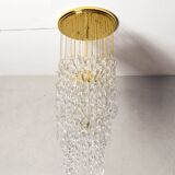 Murano glass and brass spiral chandelier, Italy, 1970s