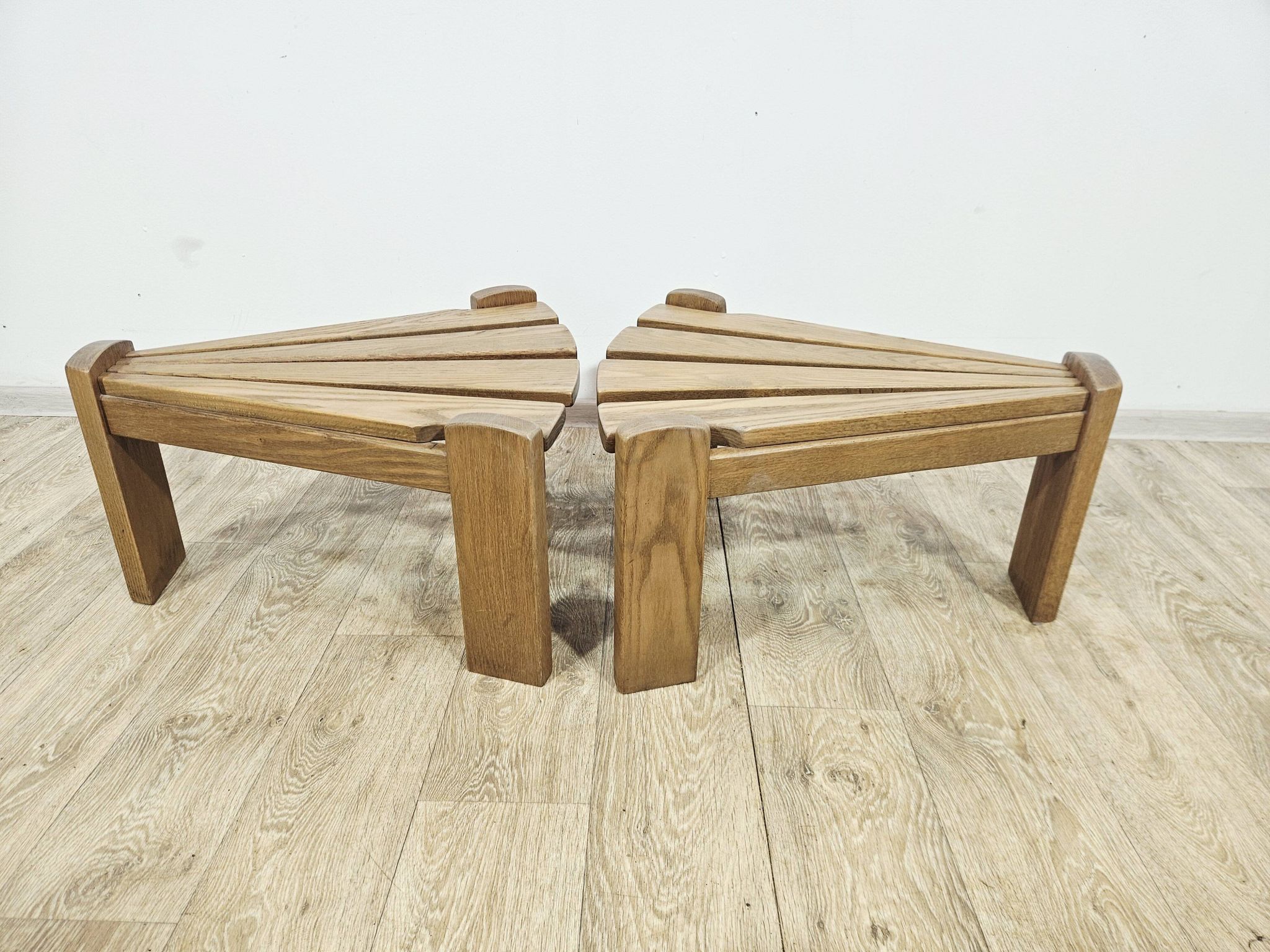 Set of two modular/side tables, Dittman, oak, Netherlands, 1970s.