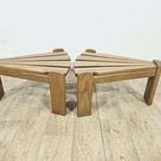 Set of two modular/side tables, Dittman, oak, Netherlands, 1970s.