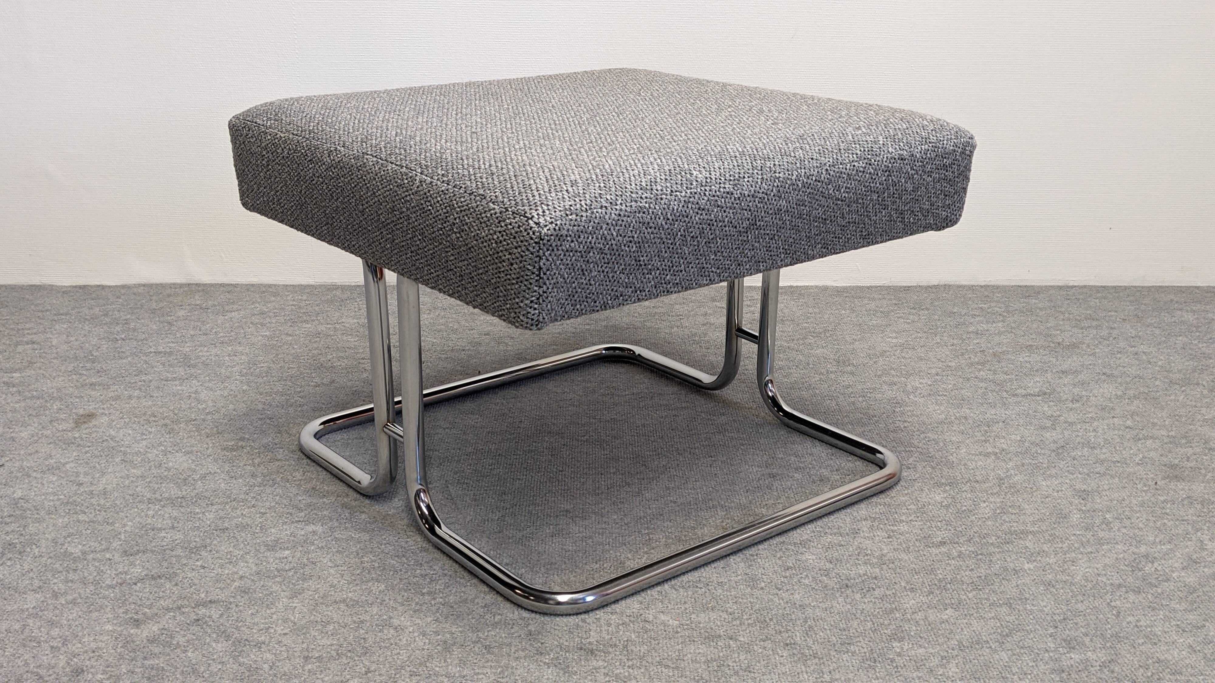 Pair of low stools or tubular ottomans Space Age, France circa 1970.