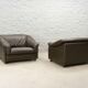 Comfortable Leolux Seal Brown Leather Lounge Chairs The Netherlands 1970s