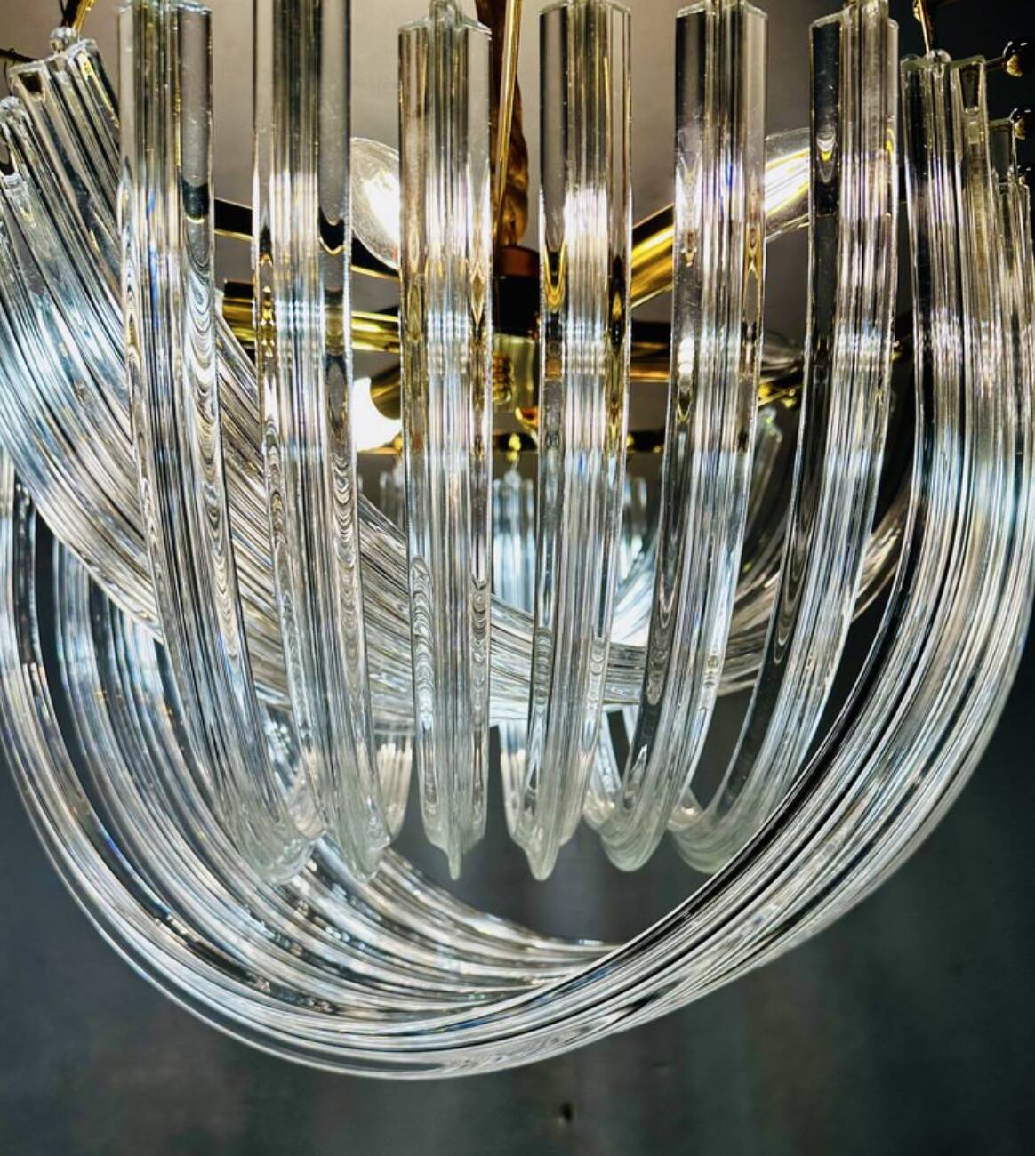 Lampadario trilobo Venini di Paolo Venini, anni '80