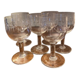 6 wine or water glasses in cut glass