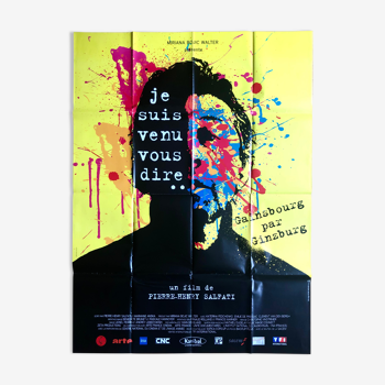 Affiche cinéma originale "Je suis venu vous dire..." Gainsbourg par Ginzburg