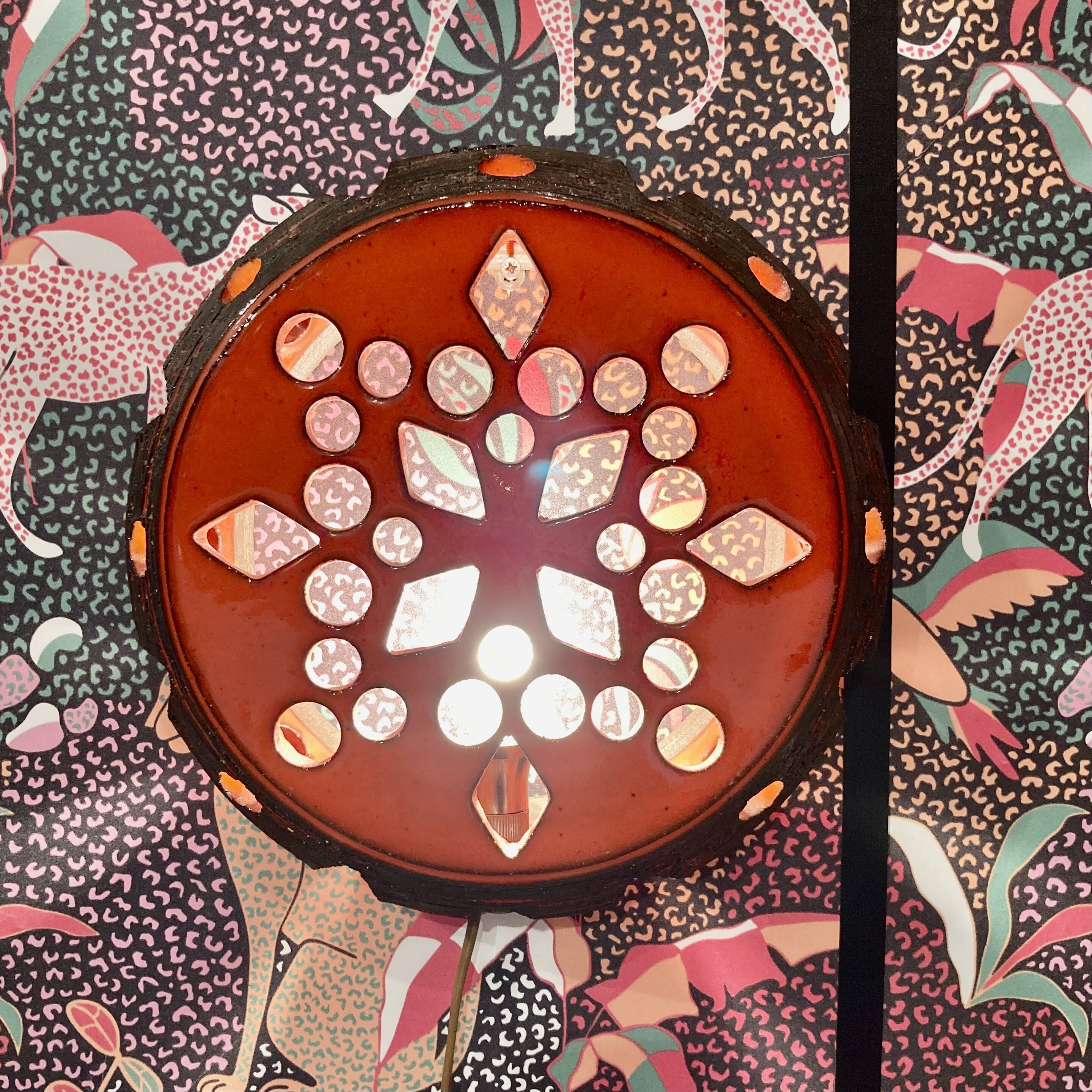 Large ceramic wall light, 1950s design.